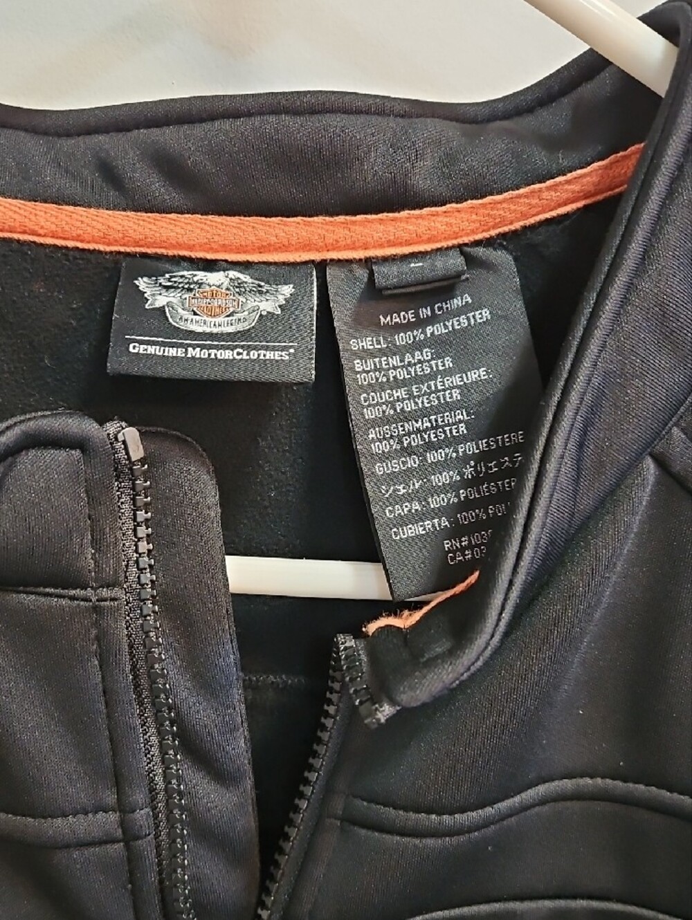 Harley-Davidson Black Softshell Jacket with Orange Trim - Picture 2 of 10